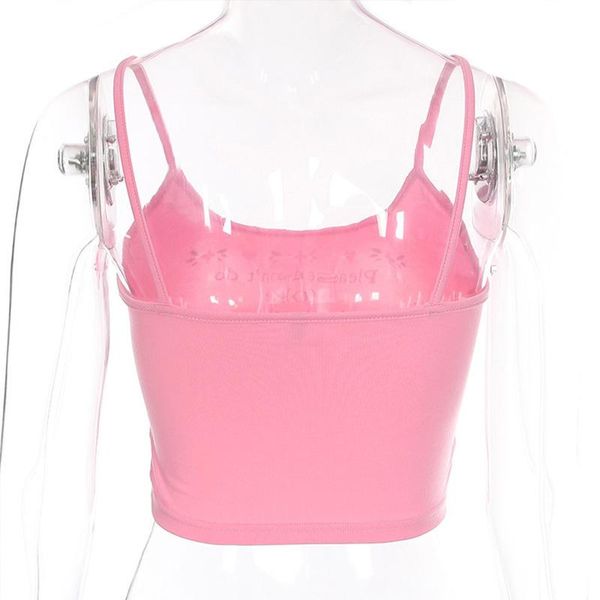 

women's tanks & camis 2021 women strappy cotton letter print tank vest summer short crop tees ladies, White