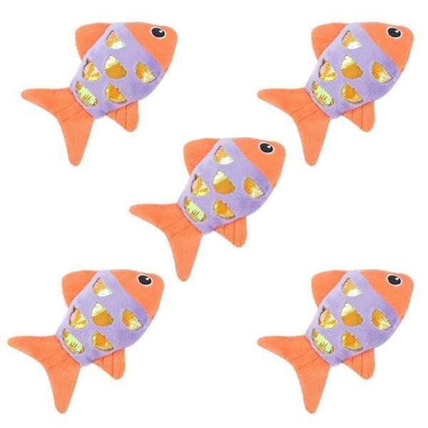 

5pcs fish shape pillow toys with catnip teeth cleaning chew kitten grinding q0kf cat