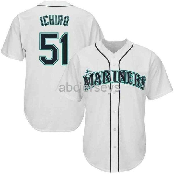 

ichiro #51 white baseball jersey xs-6xl, Black