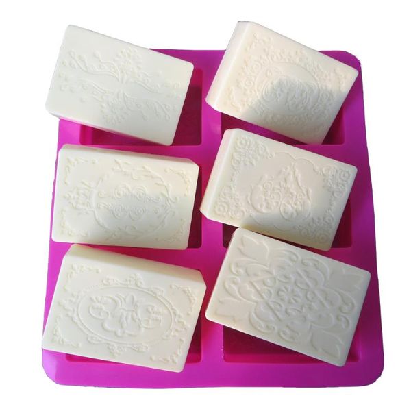 

baking moulds silicone soap mold 6 cavities ripple emboss pattern diy tools for making wedding cake decoration craft gift lace