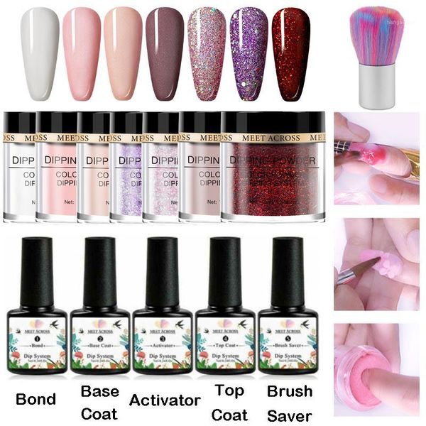

nail dipping power kit shining glitter chrome pigment dust nails set for manicure art design powder natural dry1