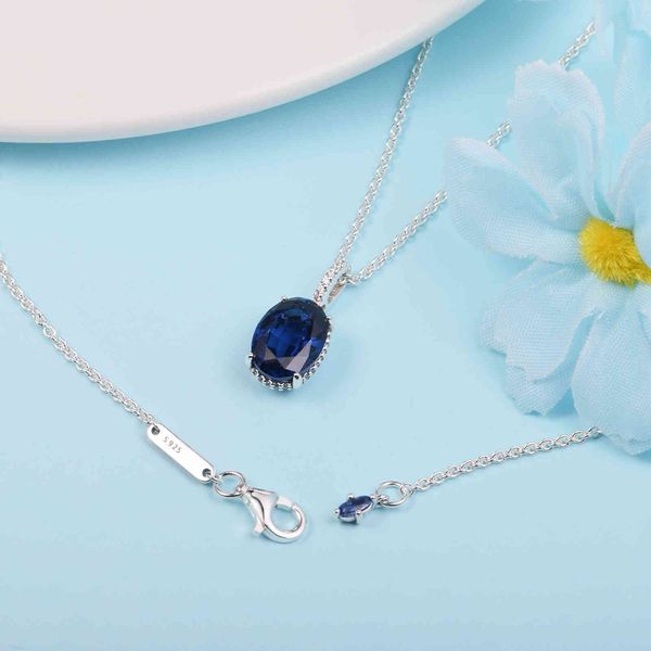 

christmas sparkling statement halo pendant necklace sterilng silver chain woman jewelry making fits original charms mother's day, Black