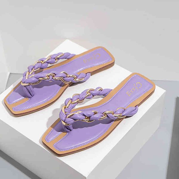 

slippers women summer flip-flops flip flops for home female flats rubber slides weave footwear fai0, Black