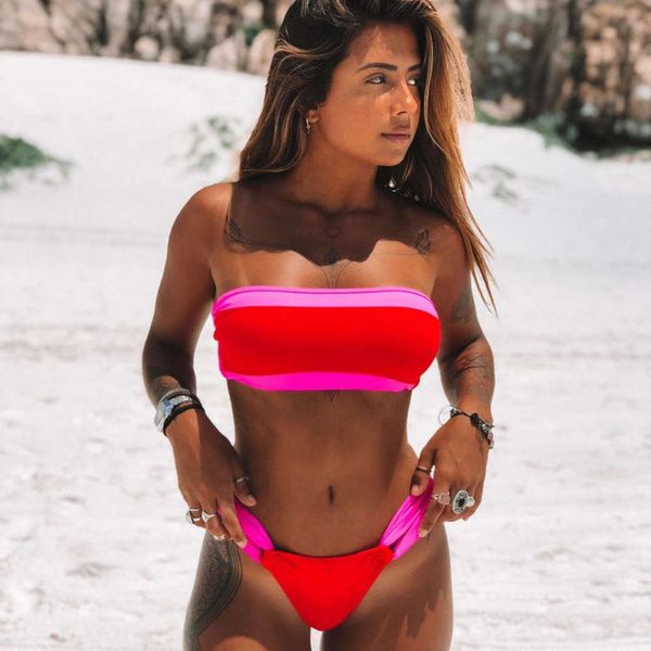 

swimsuit women's bikini fashion split gradually changing, White;black