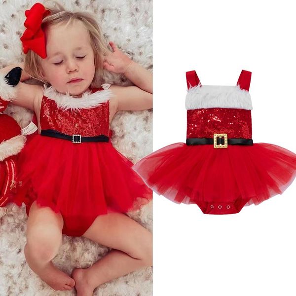 

jumpsuits baby girl christmas romper fluffy sequin sleeveless strappy short dress xmas party clothes for toddler girls 0-18 months, Blue
