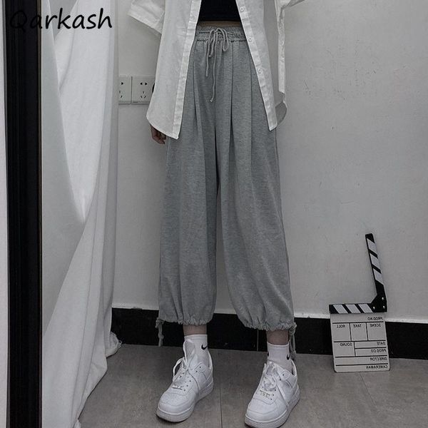 

women's pants & capris casual women large size s-5xl ankle-length fashion korean chic summer drawstring feminine simple loose streetw, Black;white