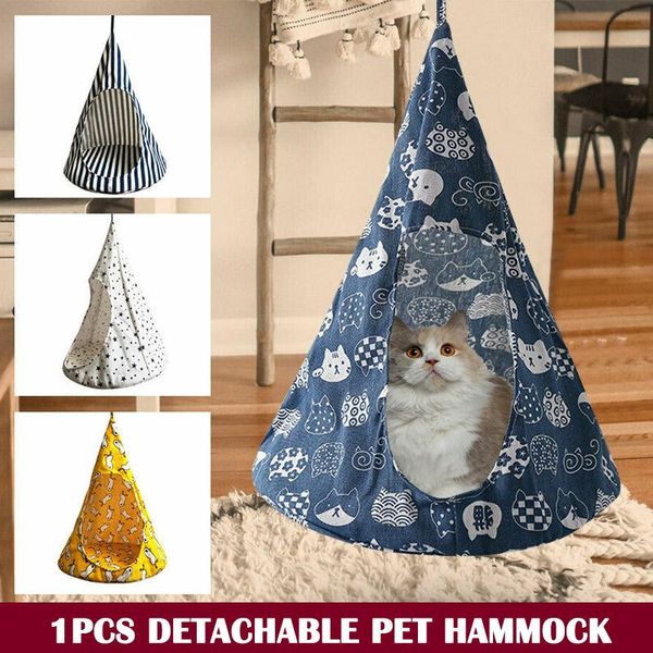 

cute removable pet hanging house conical hammock washable tent for small dogs cats ty53 cat beds & furniture