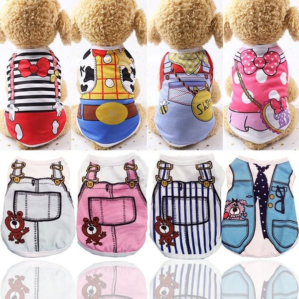

dog apparel clothes halloween fake back vest pet spring summer teddy bear cat mesh breathable for smalll hqyu