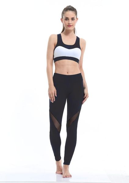 

yoga outfits wordless brand high waist pants women stitching hollow sport female quality running training fitness gym leggings 666, White;red