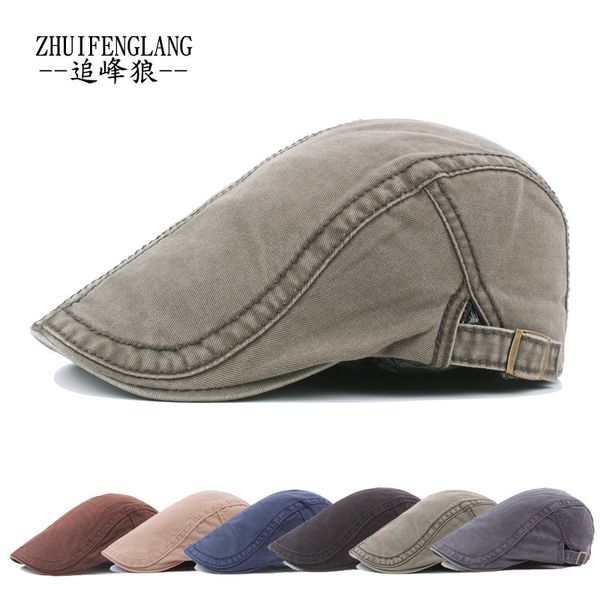 

luxury designers spring and summer middle aged men's smooth plate british fashion beret duck tongue hat c/hrome/hearts, Blue;gray