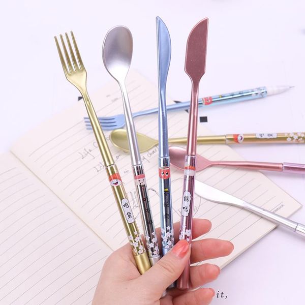 

gel pens 4pcs kawaii tableware shape pen plastic 0.5mm creative cartoon school writing office supplies stationery