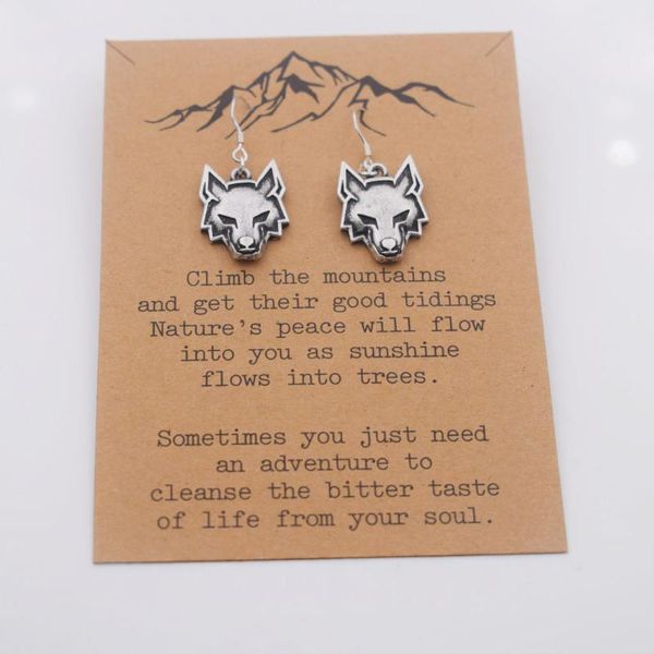 

1pcs animal wolf earring christmas gift stud, Golden;silver