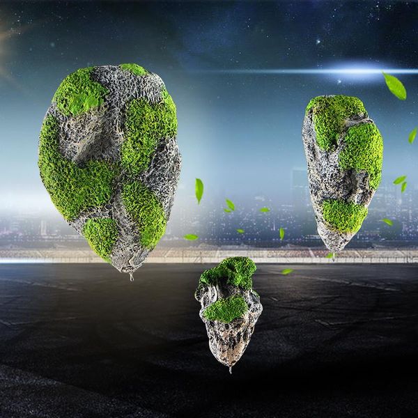 

decorations small/medium size aquarium fish tank floating rock suspended stone artificial pumice decor flying ornament