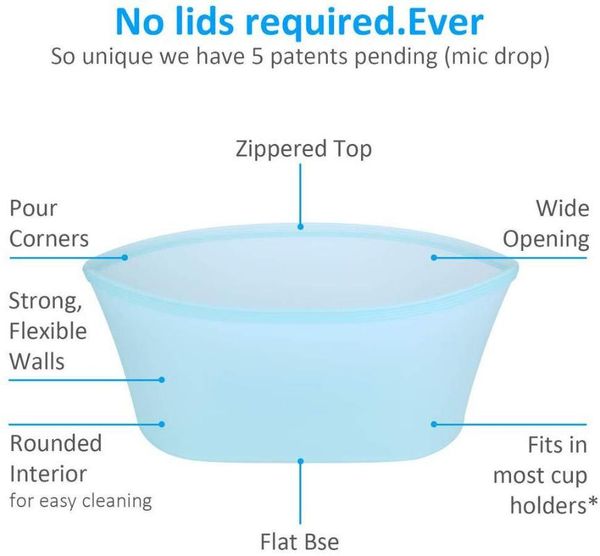 

food savers & storage containers grade silicone zipper bag easy to clean