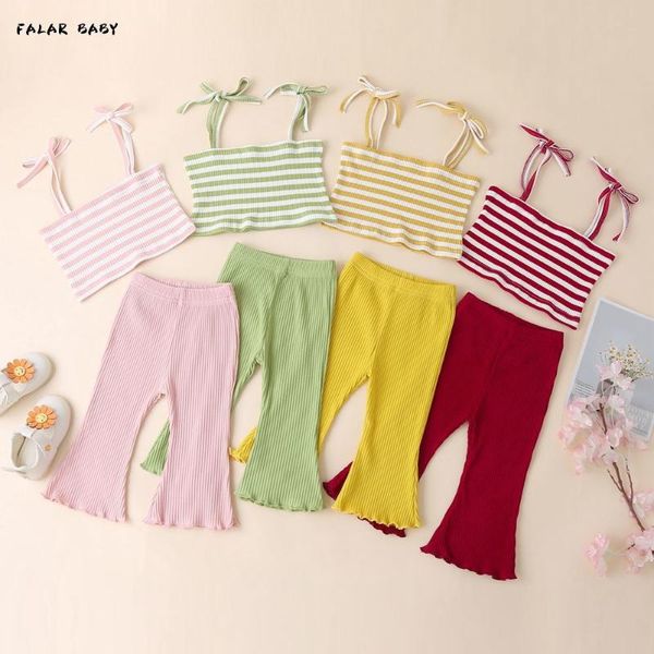 

two pieces cotton girls clothing sets summer vest sleeveless children fashion clothes suit casual floral outfits 1-5t, White