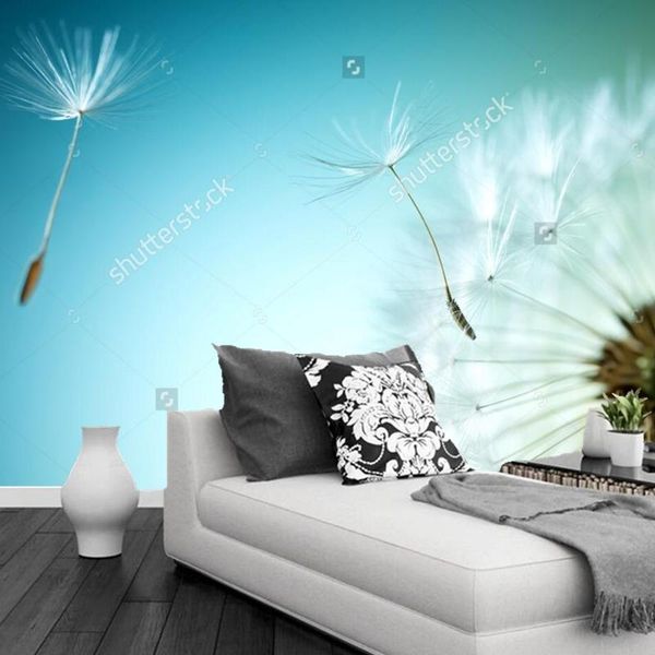 

wallpapers custom natural textile wallcoverings,closeup of dandelion,3d pos for the living room bedroom dining wall wallpaper