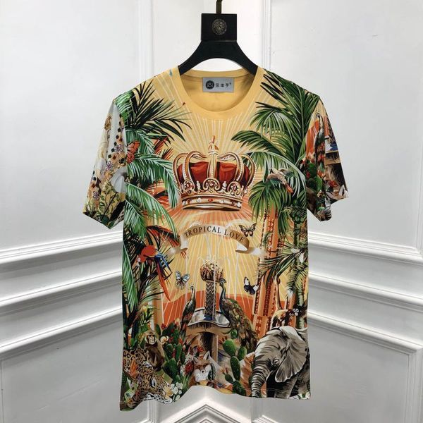 

t shirts autumn 19fw fashion tees royal crown letter print tee t shirt for men cotton famous brand clothing retro, White;black