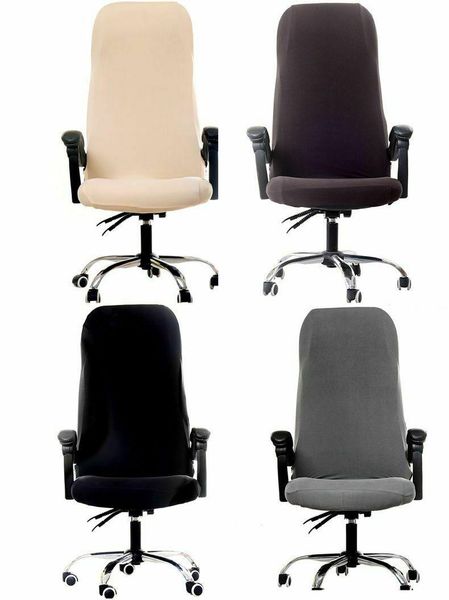 

chair covers soft stretch spandex solid anti-dirty computer seat cover removable slipcovers for office chairs black
