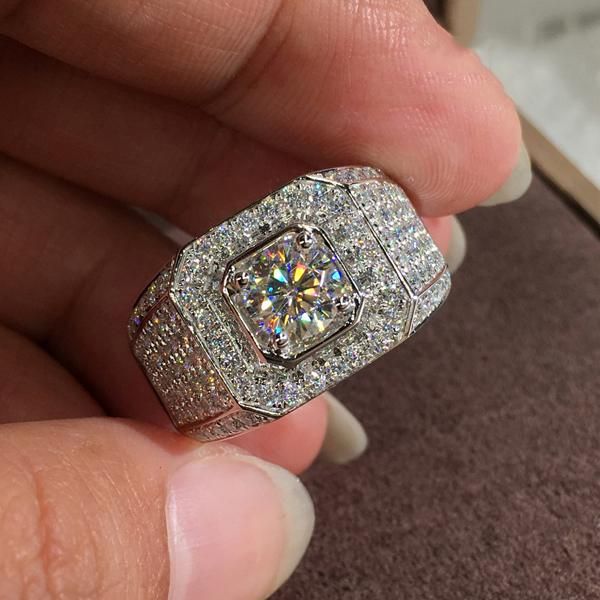 

wedding rings male female white zircon ring dainty crystal round stone engagement fashion bridal silver color for women men, Slivery;golden