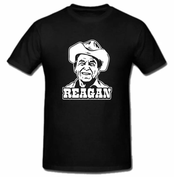 

ronald reagan cowboy hat t shirt tee president usa, White;black