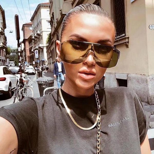 

sunglasses fashion oversize lens square big shield men women, White;black