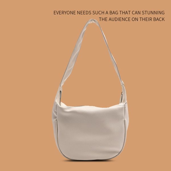 

2021 korean style pu pure white shoulder bag ins large capacity versatile leisure simple women's trend