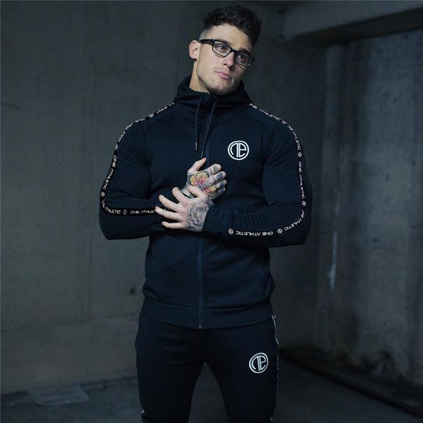

tracksuits tracksuit men sport kit zipper sweatshirts+joggers gym clothing fitness workout clothes long sleeve mens sportswear running sets, Gray