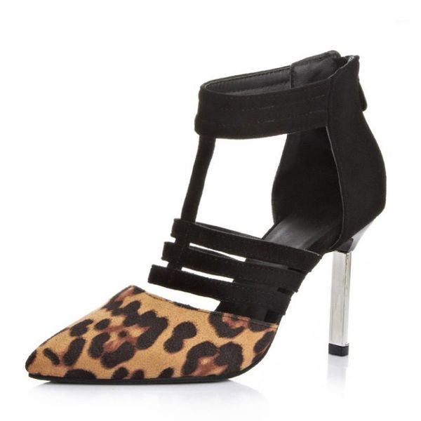 

dress shoes zapatos mujer leopard stilettos women high heels sandals pumps spring summer size 34-43 pointed toe ladies xkd3010, Black