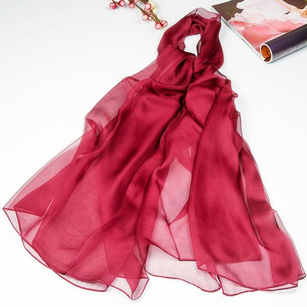 

scarves 100% silk gauze scarf women large solid shawl 2021 pashmina long big wrap luxury gift for lady, Blue;gray