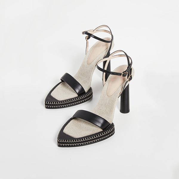 

sandals womans new modern round heels genuine leather mules summer pumps front platform super high lady footwear wwd9, Black