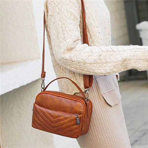 

evening bags shoulder bag women pu leather tassel crossbody rivet handbag double layer lady shopping purse travel
