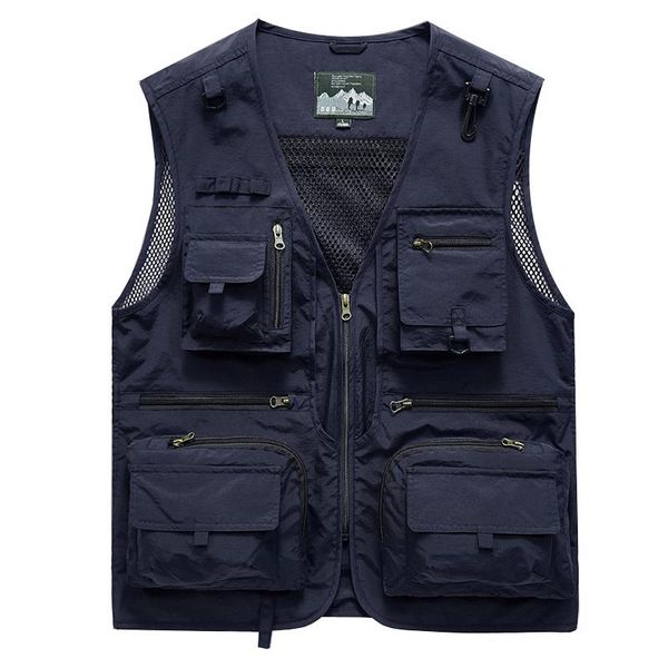 

men's vests summer men unloading tactical vest coat casual pographer waistcoat mesh work sleeveless jacket tools pocket 5xl, Black;white