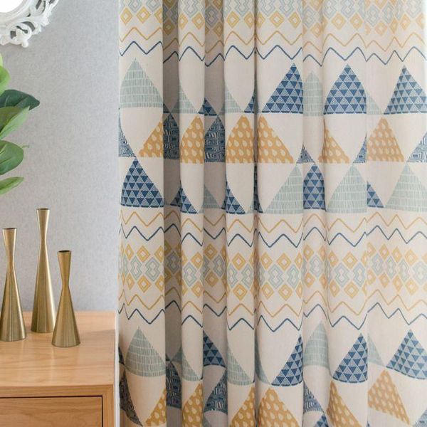 

curtain & drapes budloom north europe style geometric curtains for living room poly cotton printed bedroom yellow blue window drape