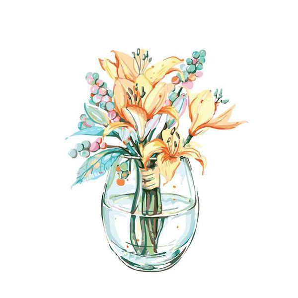 

paintings lily painting on canvas for adults oil picture by number diy craft kits coloring drawing acrylic paint home decor art