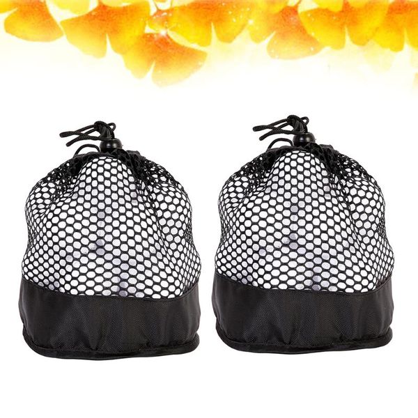 

golf bags 2pcs durable mesh drawstring nets pouch tennis carrying holder storage closure bag not included balls(