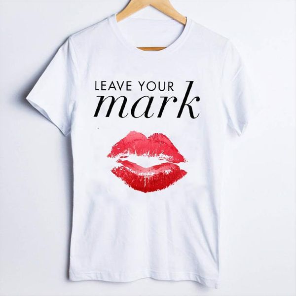

tees print casual cartoon love womens t shirt lip 90s fashion clothes lady clothing female, White