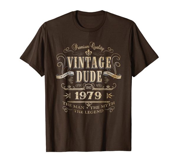 

the man the myth the legend vintage dude since 1979 t-shirt, White;black