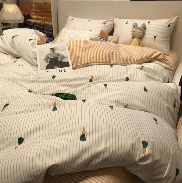 

bedding sets cute carrot set single double,cotton twin full  king home textile bed sheet pillow case quilt cover