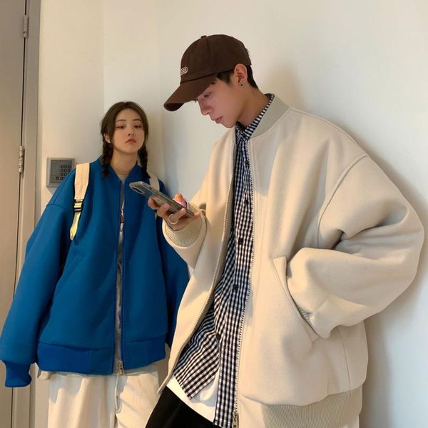 

men's jackets autumn baseball uniform jacket men's fashion black blue beige casual mens streetwear loose hip-hop bomber men, Black;brown