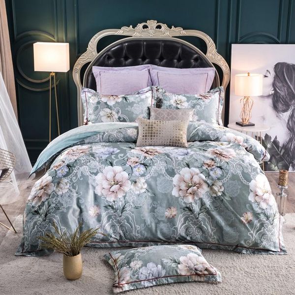 

chic home bright color flowers blossom bedding set 100%cotton soft silky duvet cover bed sheet pillowcase  king size 4pcs sets