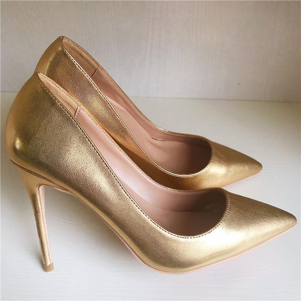 

fashion women pumps gold maleather pointy toe high heels shoes size33-43 12cm 10cm 8cm party wedding dress, Black