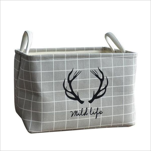 

storage boxes & bins thickened deskantler pattern children's room toys sundries box foldable