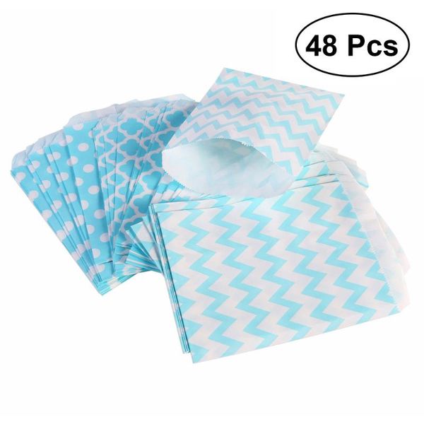 

48pcs striped polka dot chevron wedding candy bar bags party gift paper bag ) wrap