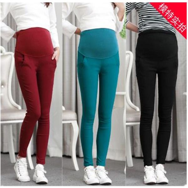

maternity bottoms trousers autumn winter korean high waist belly leggings pants for pregnancy women pencil e0144, White