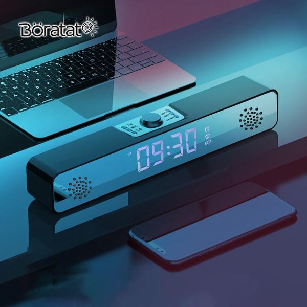 

computer deskspeaker subwoofer alarm clock portable stereo usb wireless bluetooth 5.0 music multi-function electronic digita mini speake