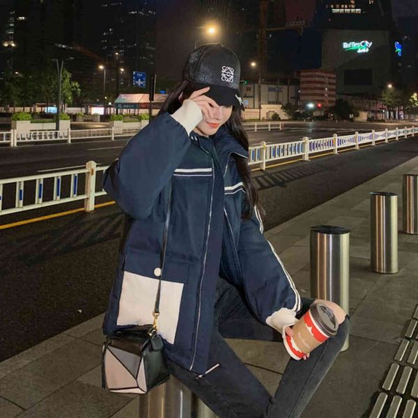 

winter cotton padded clothes women's short down student jacket, Black