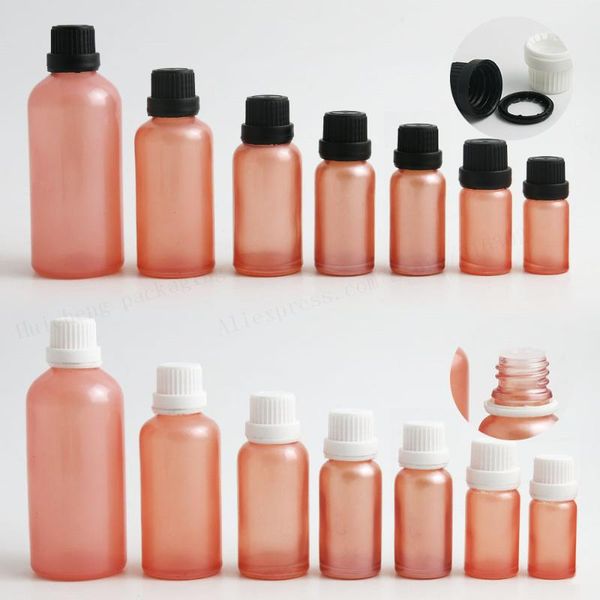 

empty paint pink essential oil bottle containers packaging with white black tamper evident cap 1/3oz 1oz 50ml 100ml 12pcs storage bottles &