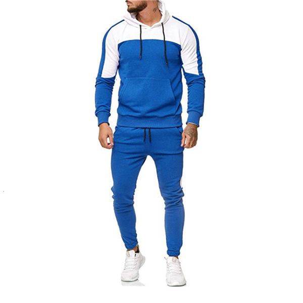 

autumn winter muscle tracksuits sports casual piece hooded men's suit, Gray