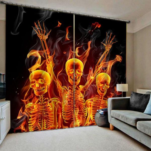 

curtain & drapes personality terror curtains 3d bay window balcony thickened windshield blackout