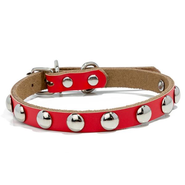 

dog collars & leashes studded mushroom rivet leather collar adjustable necklace for pet puppy